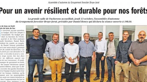 Assemblée générale du groupement forestier Broye-Jorat